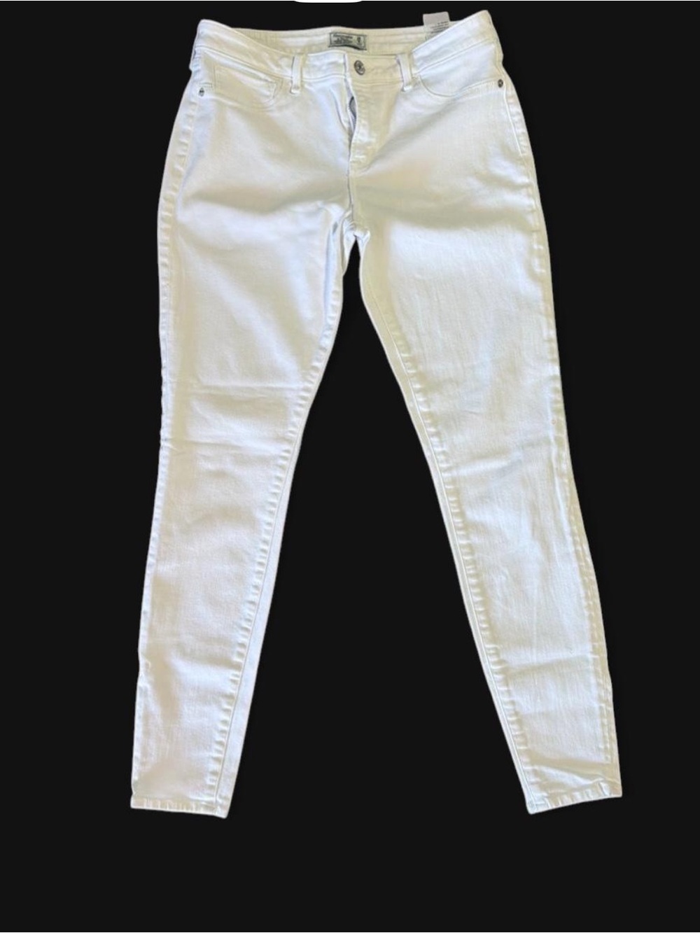 Abercrombie & Fitch White Low-Rise Skinny Jeans 6 long/ 28